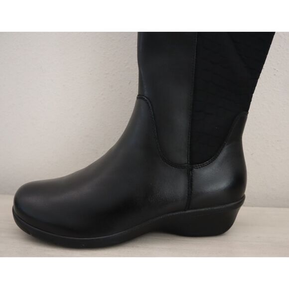 Propet WFX195L Women Sz 7.5X (2E) Black West Knee-High Leather Riding Boots - Picture 8 of 14